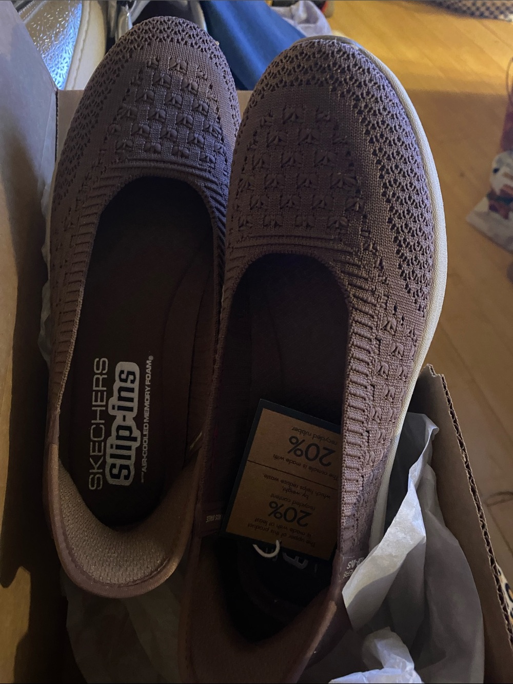 Skechers Men's Knit Slip-On Loafers in Brown Taupe